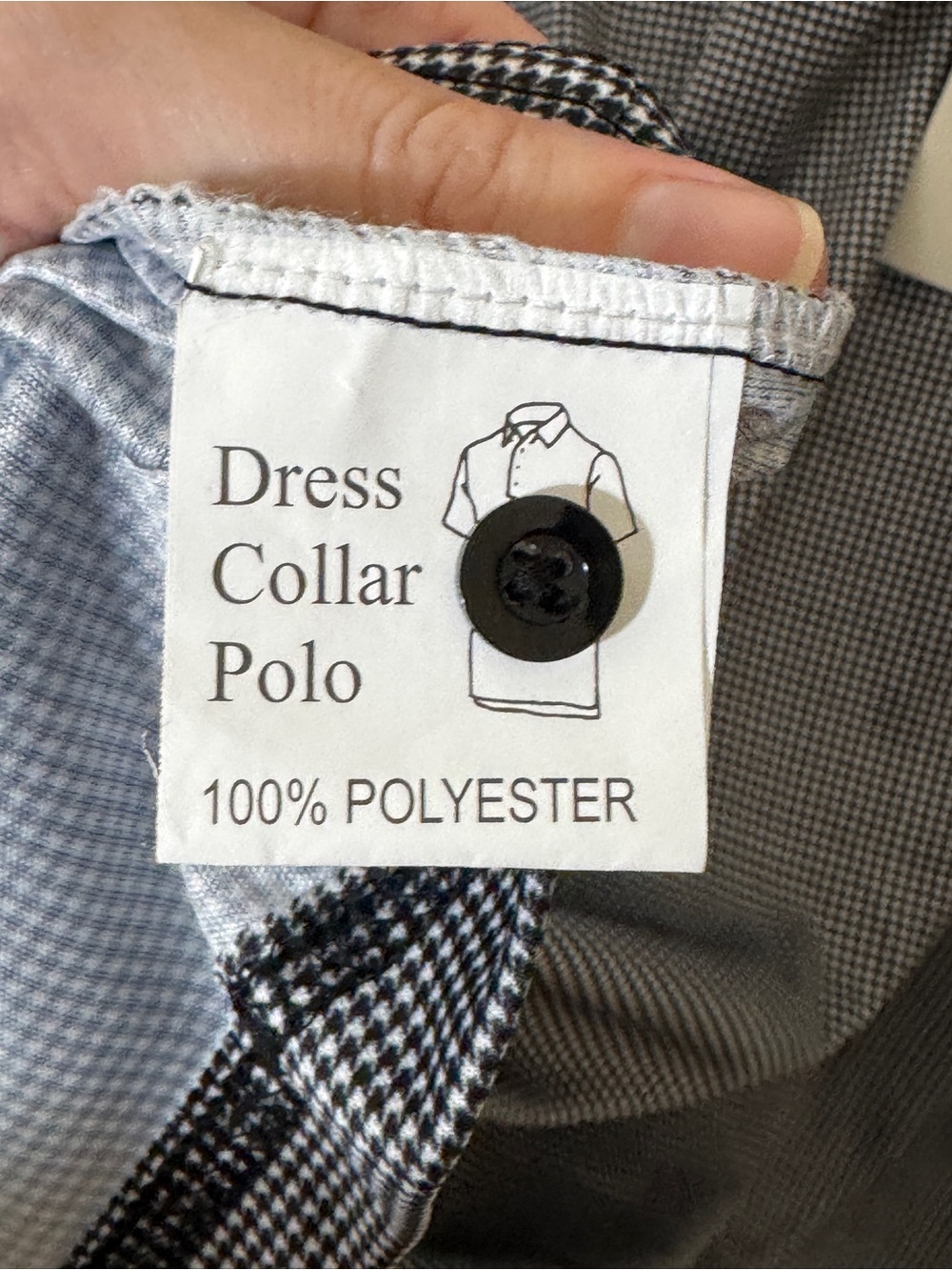 Collars & Co. Dress Collar Polo Shirt Black White Pattern Golf Performance XL - Picture 7 of 9